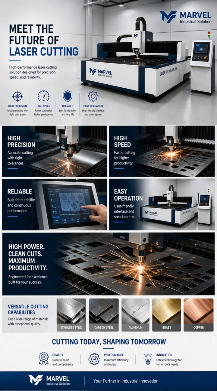 Laser tube cutting machine for round, square and rectangular profiles