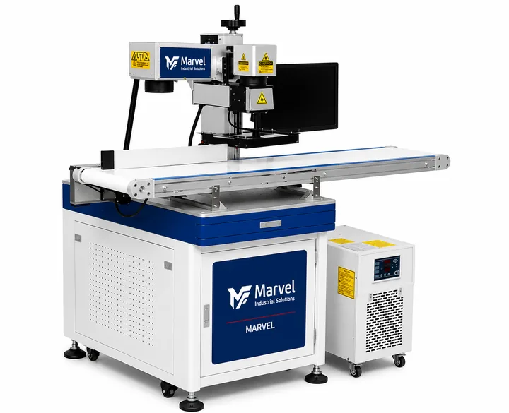 Vision laser marking machine with camera positioning system