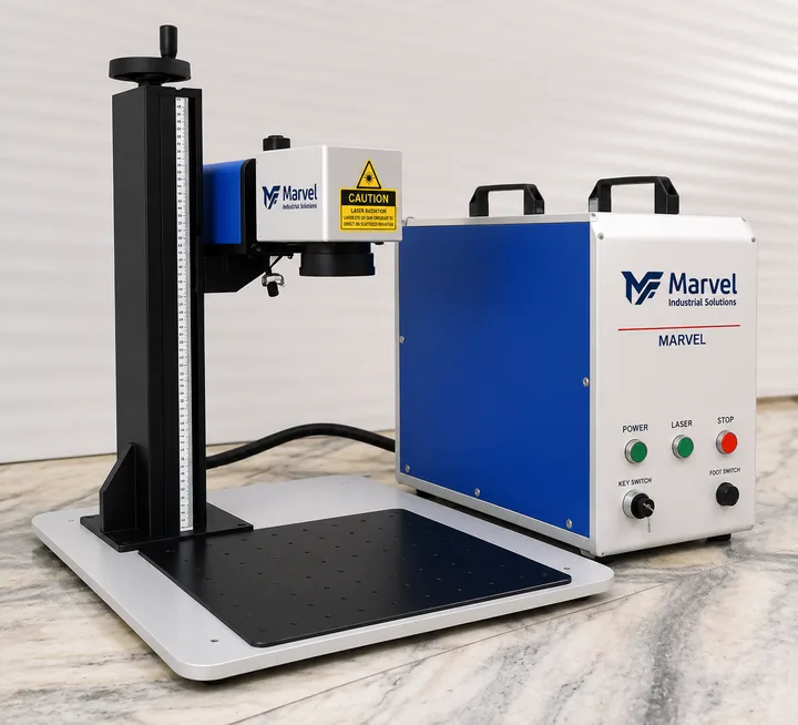 Fiber laser marking machine for serial numbers and QR codes